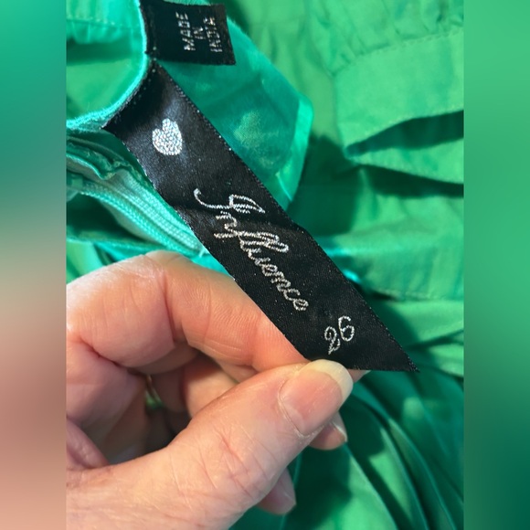 Influence Open Back Tiered Midi Dress Green Puff Sleeve Plus Sz 22 Cruise Vacay - Picture 8 of 14